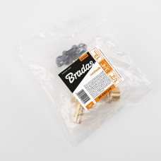 Кран вентильный РЗ 1/2", штуцер под шланг 3/4", латунный, КРУГЛАЯ РУЧКА, BR-KRH1234