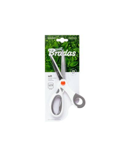 Ножницы универсальные SOFT, 177 мм, WHITE LINE, DIY-SCWL202/177-B