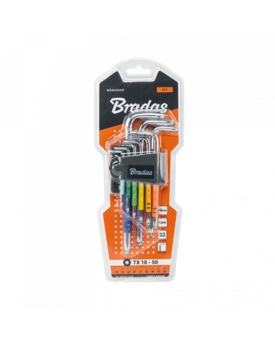 Набір ключів TORX TX 10-50 9 шт. мультиколор / довгі, DIY-HKT62-LO/B
