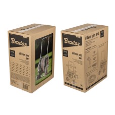 Металлическая тележка со шлангом 1/2" 20м и аксессуарами, комплект для полива, SILVER PRO SET, WHITE LINE, WL-AG33320SET1