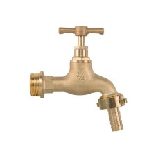 Кран вентильний РЗ 3/4", штуцер під шланг 3/4", латунний, BR-KBA3434