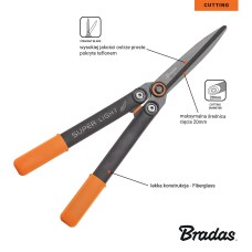 Ножницы для кустов с прямыми лезвиями 20см, SUPER LIGHT FIBERGLASS, V-SERIES, KT-V1160