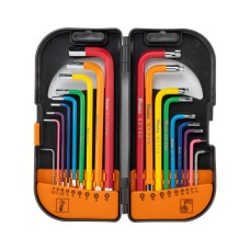 Набор торцевых и шестигранных ключей с шаровидным наконечником HX 1,5-10 мм TX 10-50 18 шт. разноцветный/длинный, DIY-HKBT42-LO/BOX