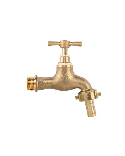 Кран вентильний РЗ 1/2", штуцер під шланг 3/4", латунний, BR-KBA1234