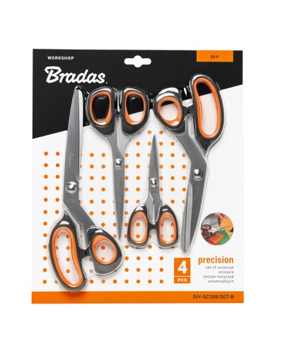 Набір ножиць універсальних PRECISION, 4 шт, HOME & GARAGE, DIY-SC208/SET-B