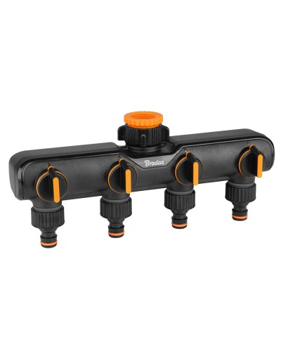 Розподільник з 4 кранами, РЗ 1" до РЗ 3/4", BLACK LINE, ECO-PWB3054