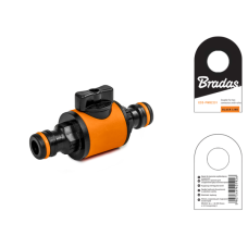 Ниппель с запорным краном. BLACK LINE. с ярлыком. ECO-PWB2231