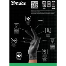 Нитриловые защитные перчатки, DIAMOND, размер M, 7-8, черный, RWJNDBC8