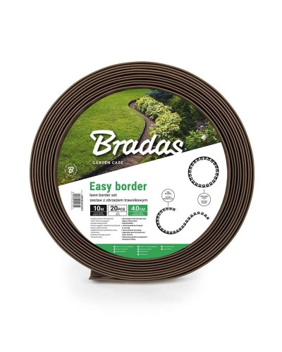 Бордюр газонный 50мм х 10м с комплектом кольев, EASY BORDER, черный, OBEBR5010SET