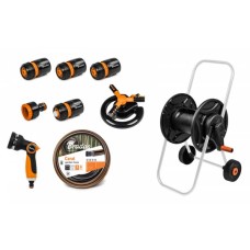 Комплект для полива: тележка. шланг 1/2" 20м. арматура BLACK LINE. ECO-AG26020SET2