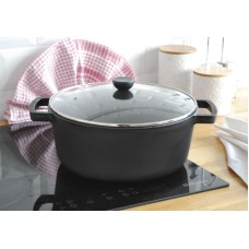 Кастрюля чугунная Brizoll 4 л со стеклянной крышкой