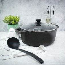 Кастрюля чугунная Brizoll 4 л со стеклянной крышкой