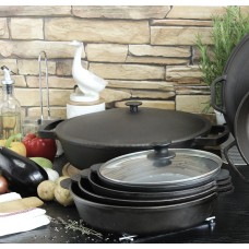 Сковорода чугунная без ручки Жаровня Brizoll 300 х 60 мм