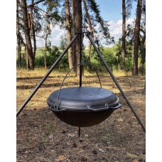 Казан чугунный азиатский с крышкой-сковородой гриль Brizoll 8 л