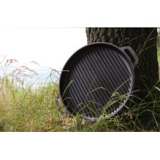 Казан чугунный азиатский Brizoll 8 л с крышкой-сковородой гриль и треногой