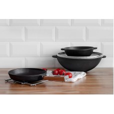 Чугунная сковорода WOK с крышкой Brizoll 3,7 л