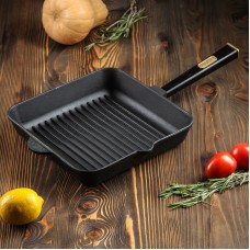 Чугунная сковорода гриль Brizoll Optima-Black 280 х 280 х 50 мм