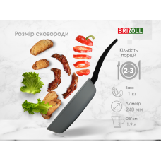 Сковорода Brizoll 24 см с антипригарным покрытием MOSAIC