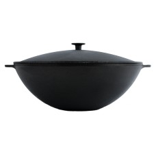 Чугунная сковорода WOK Brizoll с чугунной крышкой 8 л