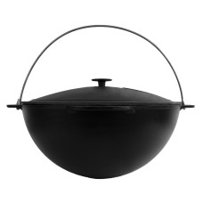 Казан чугунный азиатский Brizoll 15 л с крышкой и треногой