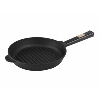 Чугунная сковорода гриль Brizoll Optima-Black 240 х 40 мм