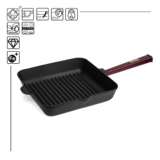 Чугунная сковорода гриль Brizoll Optima-Bordo 260 х 260 х 50 мм