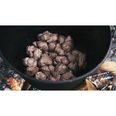 Казан чугунный туристический Brizoll 6 л с крышкой и треногой