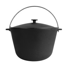 Казан чугунный туристический Brizoll 6 л с крышкой и треногой