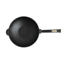 Сковорода чугунная с деревянной ручкой Brizoll Black WOK 2,8 л