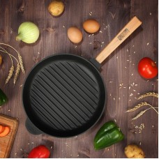 Чугунная сковорода гриль Optima 260 х 40 мм