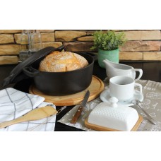 Кастрюля чугунная с крышкой-сковородой Brizoll 6л