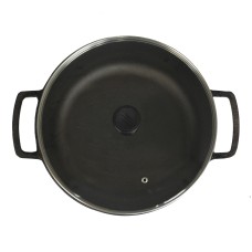 Кастрюля чугунная 6 л со стеклянной крышкой