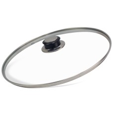 Сковорода чавунна Brizoll 24 см зі скляною кришкою