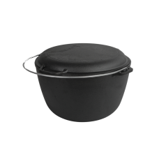 Казан чугунный туристический Brizoll 10 л с крышкой-сковородой