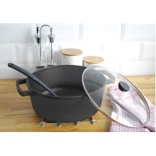 Кастрюля чугунная без крышки 6л