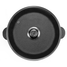 Сковорода чавунна Brizoll 28 см зі скляною кришкою