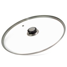 Сковорода чавунна Brizoll 30 см зі скляною кришкою