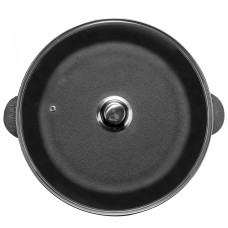 Сковорода чавунна Brizoll 30 см зі скляною кришкою