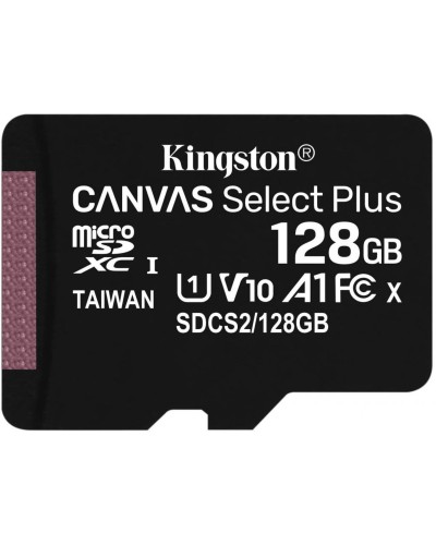 microSDXC (UHS-1) Kingston Canvas Select Plus 128Gb class 10 А1 (R-100MB/s) (adapter SD) (SDCS2/128GB)