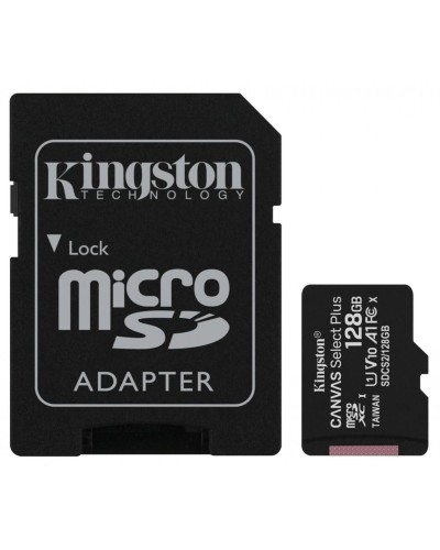 microSDXC (UHS-1) Kingston Canvas Select Plus 128Gb class 10 А1 (R-100MB/s) (adapter SD) (SDCS2/128GB)