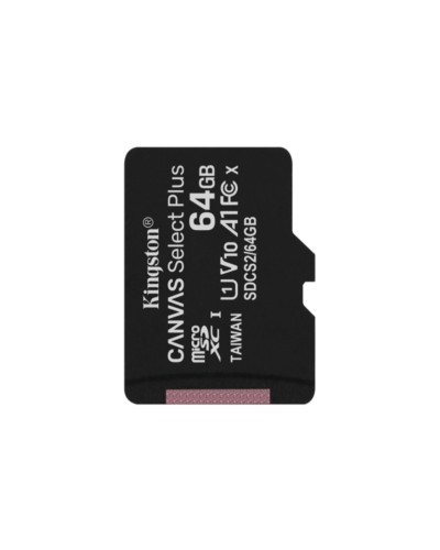 microSDXC (UHS-1) Kingston Canvas Select Plus 64Gb class 10 А1 (R-100MB/s) (adapter SD) (SDCS2/64GB)