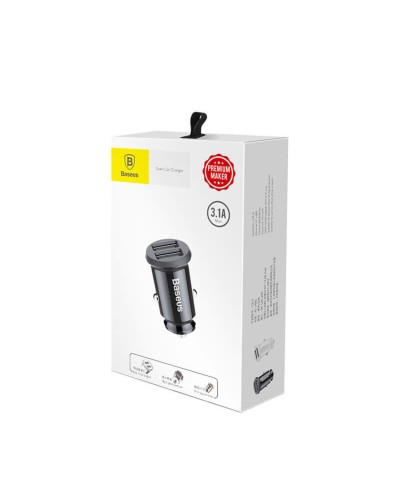 Автомобільний зарядний пристрій Baseus Grain Car Charger 3.1A Black (CCALL-ML01)