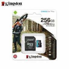 microSDXC (UHS-1 U3) Kingston Canvas Go Plus 256Gb 10 A2 V30 (R170MB/s, W90MB/s) (SDCG3/256GBSP)