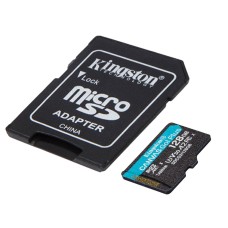 microSDXC (UHS-1 U3) Kingston Canvas Go Plus 128Gb 10 A2 V30 (R170MB/s, W90MB/s) (adapter SD) (SDCG3/128GB)