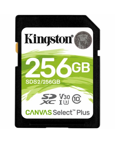 SDXC (UHS-1 U1) Kingston Canvas Select Plus 256Gb class 10 V10 (R-100MB/s) (SDS2/256GB)