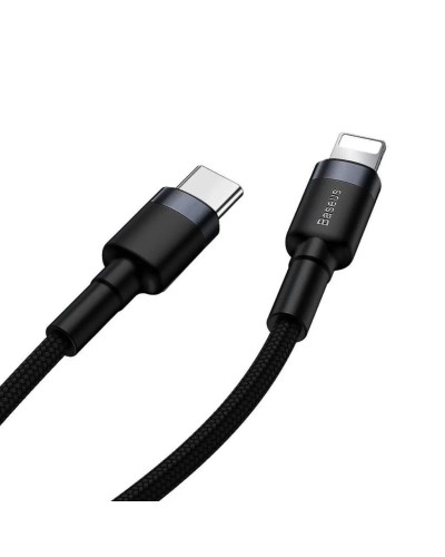 Кабель Baseus Cafule Cable Type-C to iP PD 18W 1m Gray+Black (CATLKLF-G1)