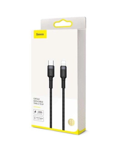 Кабель Baseus Cafule Cable Type-C to iP PD 18W 1m Gray+Black (CATLKLF-G1)