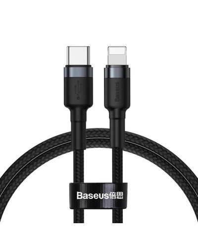 Кабель Baseus Cafule Cable Type-C to iP PD 18W 1m Gray+Black (CATLKLF-G1)