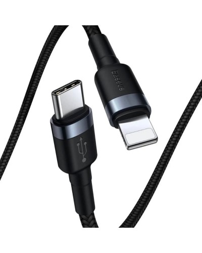 Кабель Baseus Cafule Cable Type-C to iP PD 18W 1m Gray+Black (CATLKLF-G1)