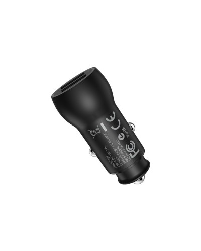 Автомобільний зарядний пристрій BOROFONE BZ9 Wise route dual port car charger Black (BZ9B)